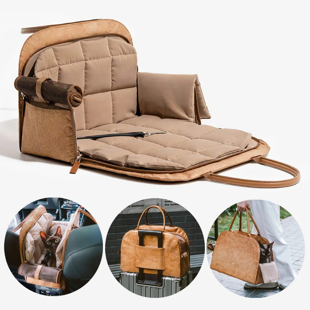 Winter Pet Carrier Bag — Windproof Warm Travel Handbag for Small Dogs & Cats