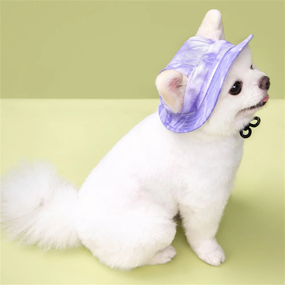 French Bulldog Pet Hat with Ear Holes | Adjustable Cap for Small & Medium Dogs