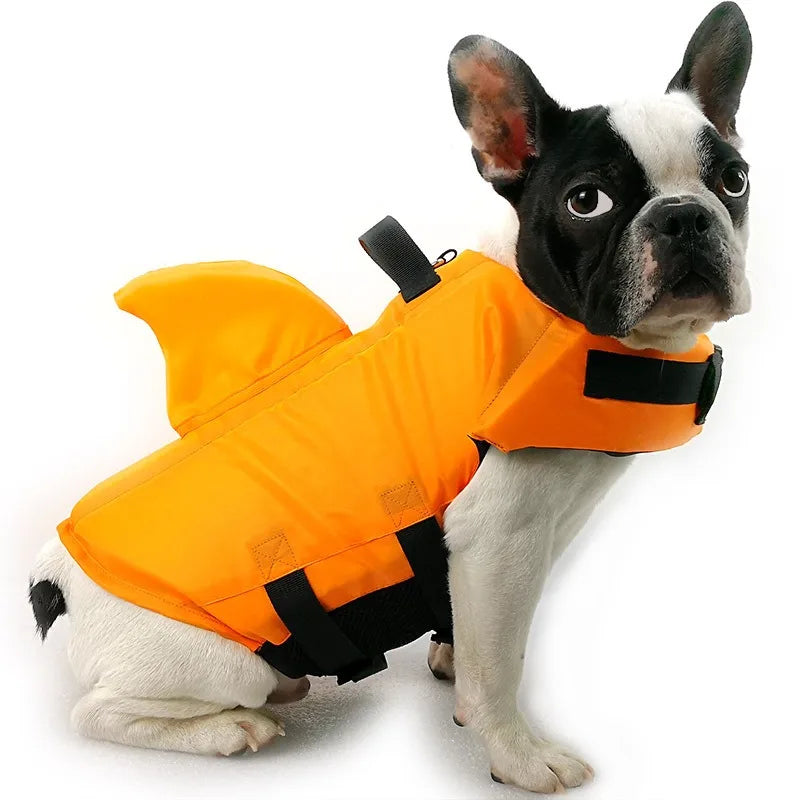 Shark Fin Dog Life Jacket – Adjustable Swimming Safety Vest with Rescue Handle