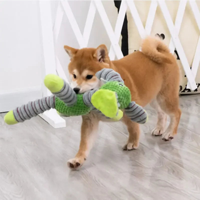 Squeaky Plush Dog Toy — Soft Animal Shape Chew & Molar Toy