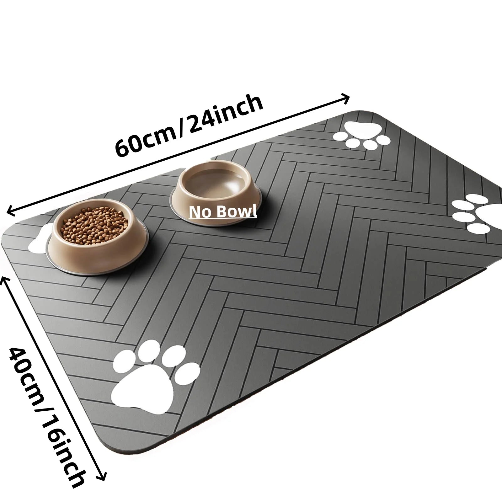 Absorbent Pet Feeding Mat with Non-Slip Waterproof Backing