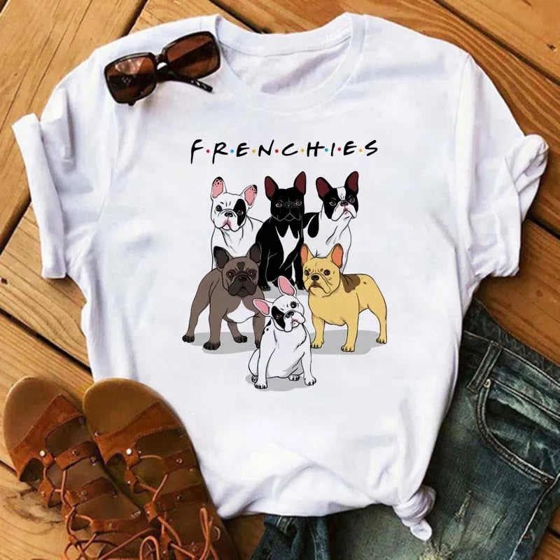 French Bulldog T-Shirt — Harajuku Animal Print Tee for Dog Lovers