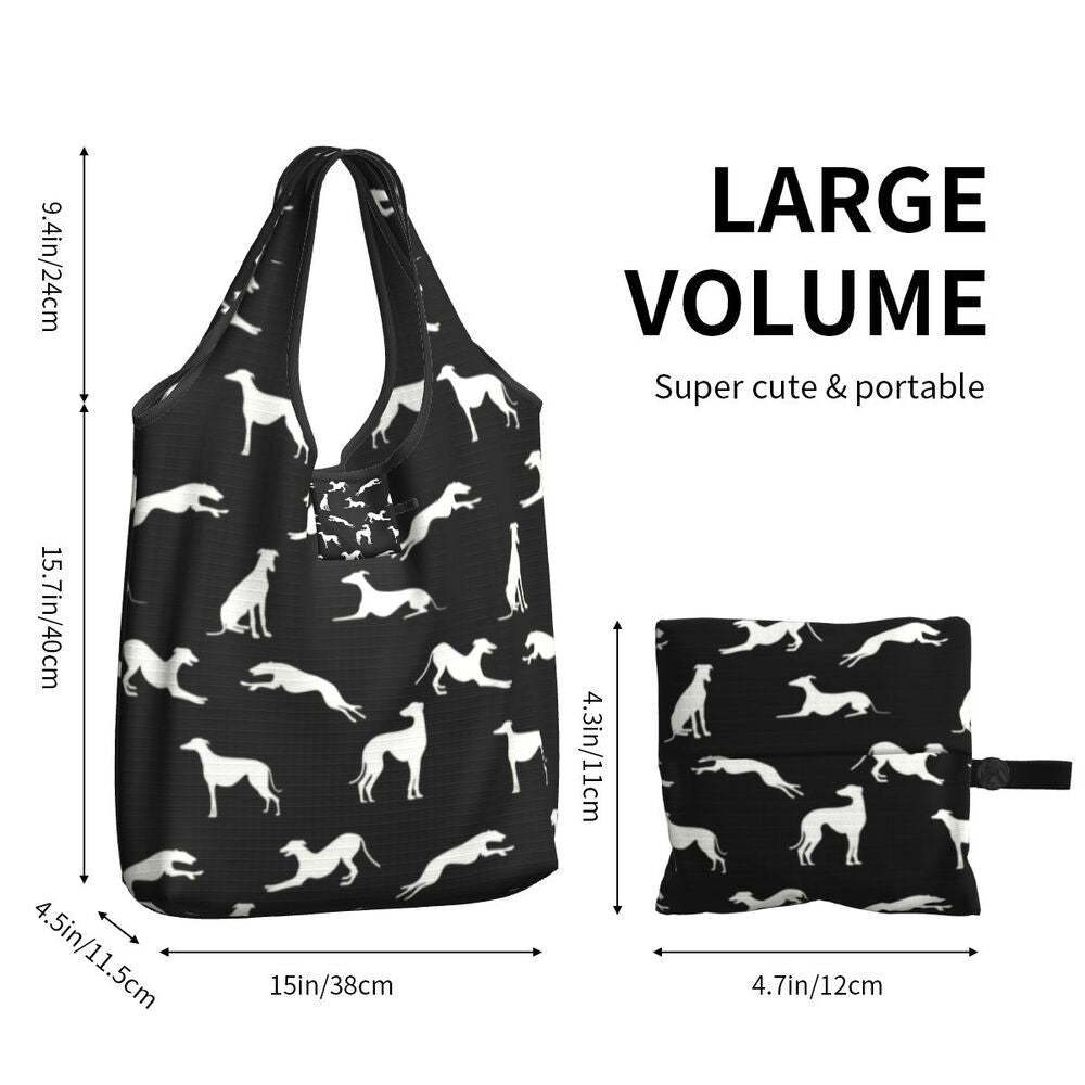 Greyhound Tote Bag — All-Over Print Sighthound Shopping Bag