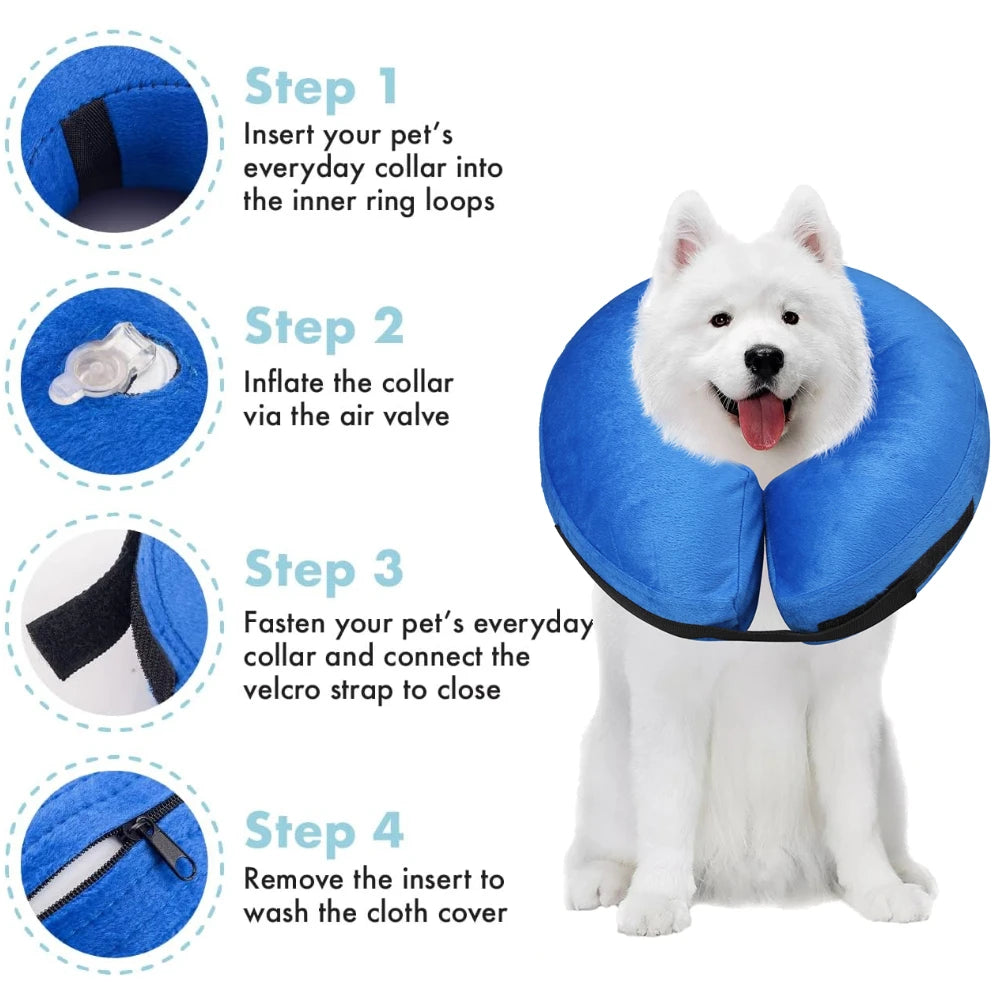 Inflatable Recovery Collar for Dogs & Cats – Soft E-Collar Alternative After Surgery
