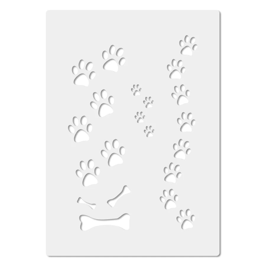 Reusable Dog Paw Print Stencil — A4 Size for DIY Wall & Floor Art