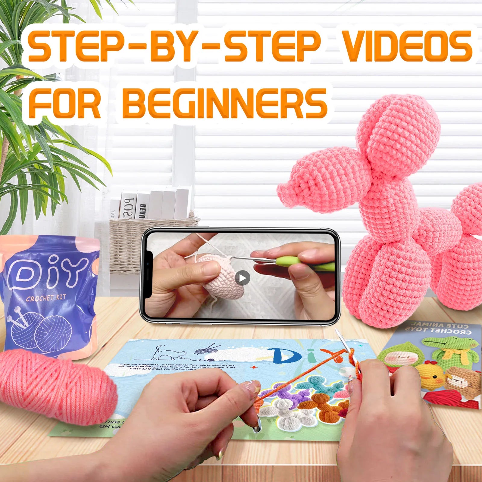 Balloon Dog Crochet Kit for Beginners — Amigurumi Starter Set