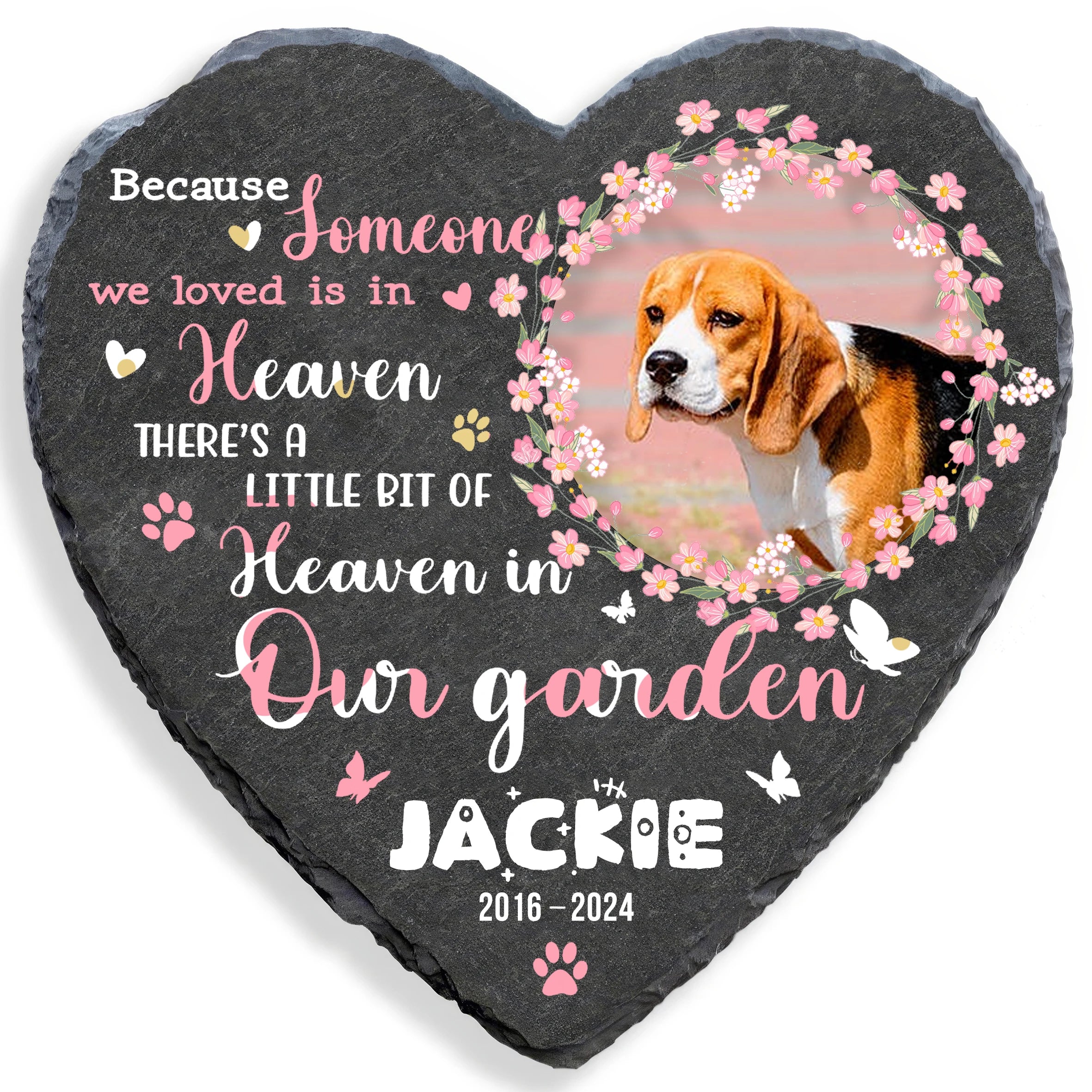 Pet Memorial Heart-Shaped Garden Stone – Personalised Cat & Dog Grave Marker