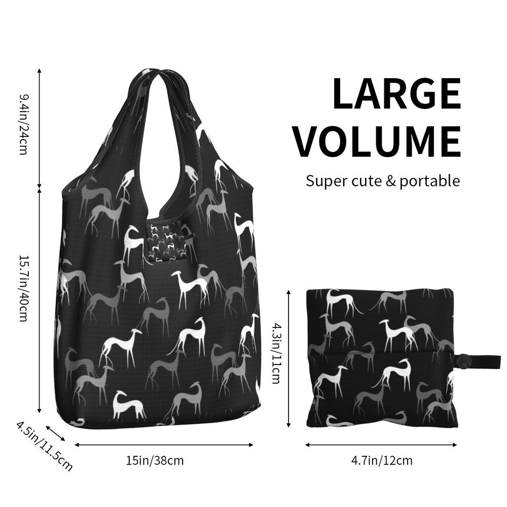 Greyhound Tote Bag — All-Over Print Sighthound Shopping Bag