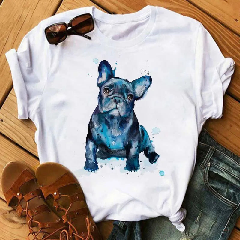 French Bulldog T-Shirt — Harajuku Animal Print Tee for Dog Lovers