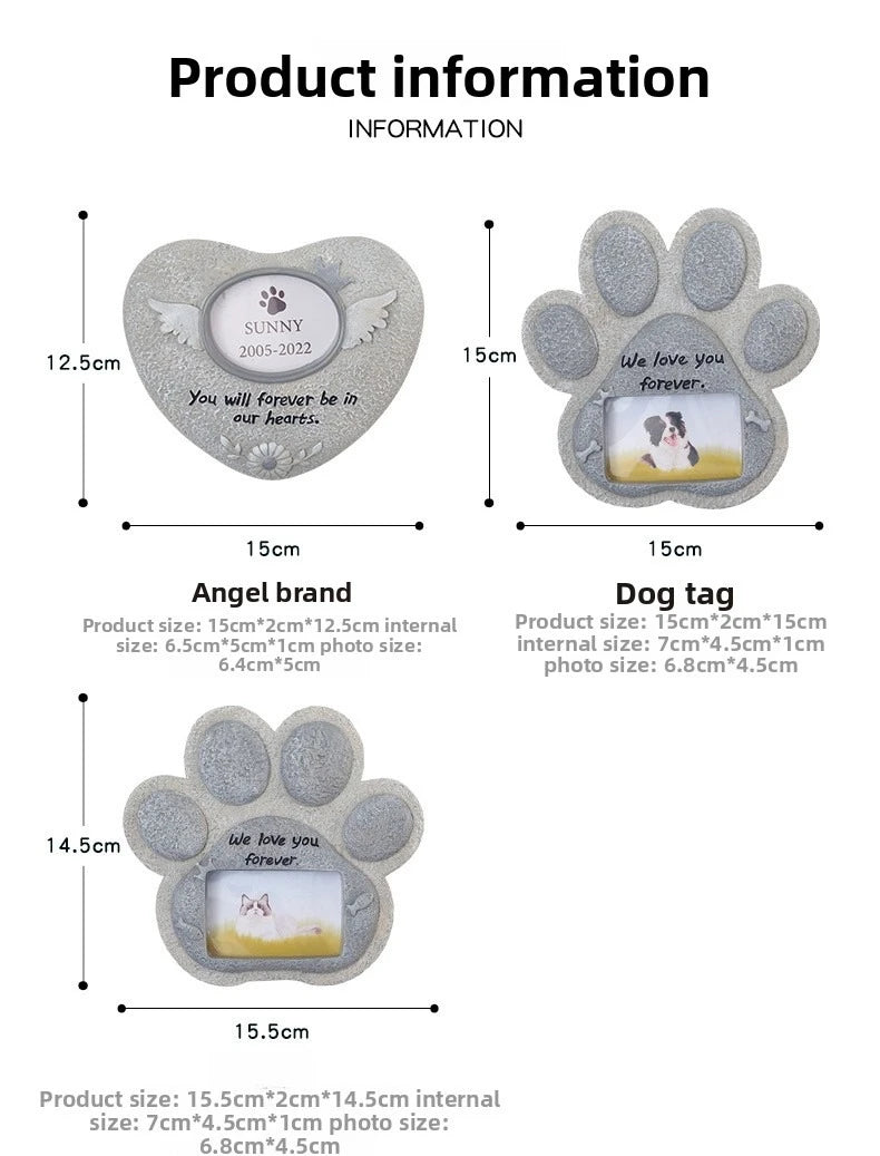 Pet Memorial Resin Tombstone – Desktop Ornament for Dogs, Cats & Small Animals