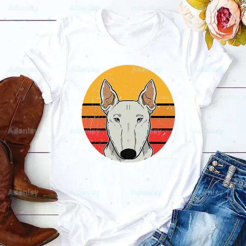 Bull Terrier T-Shirt — Cute Dog Group Graphic Tee for Women (S–XXXL)