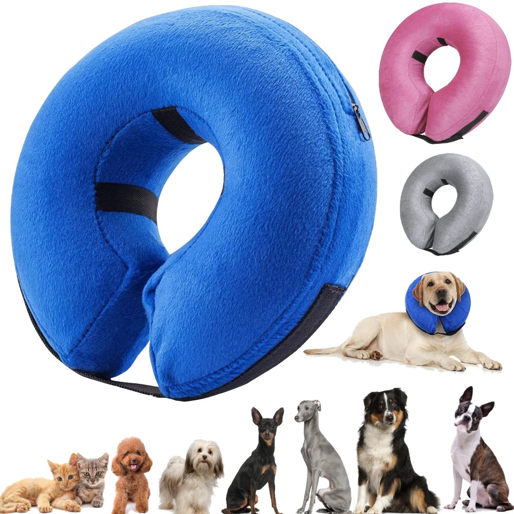 Inflatable Recovery Collar for Dogs & Cats – Soft E-Collar Alternative After Surgery