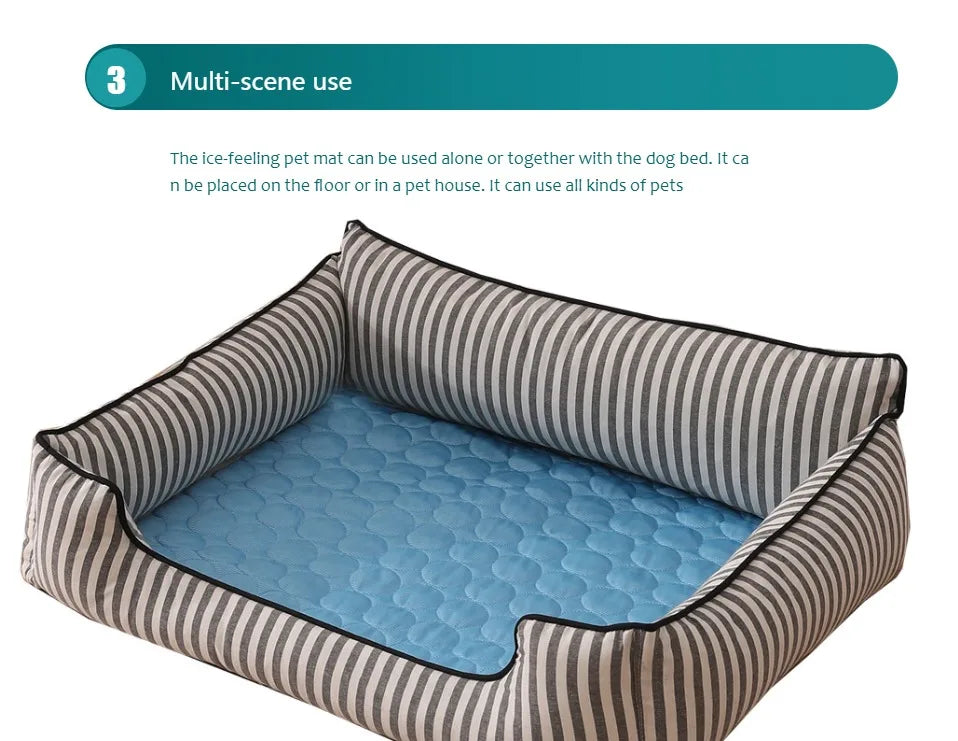 Cool Down Pet Cooling Mat — Breathable Dog & Cat Bed Blanket (XS–XXL)