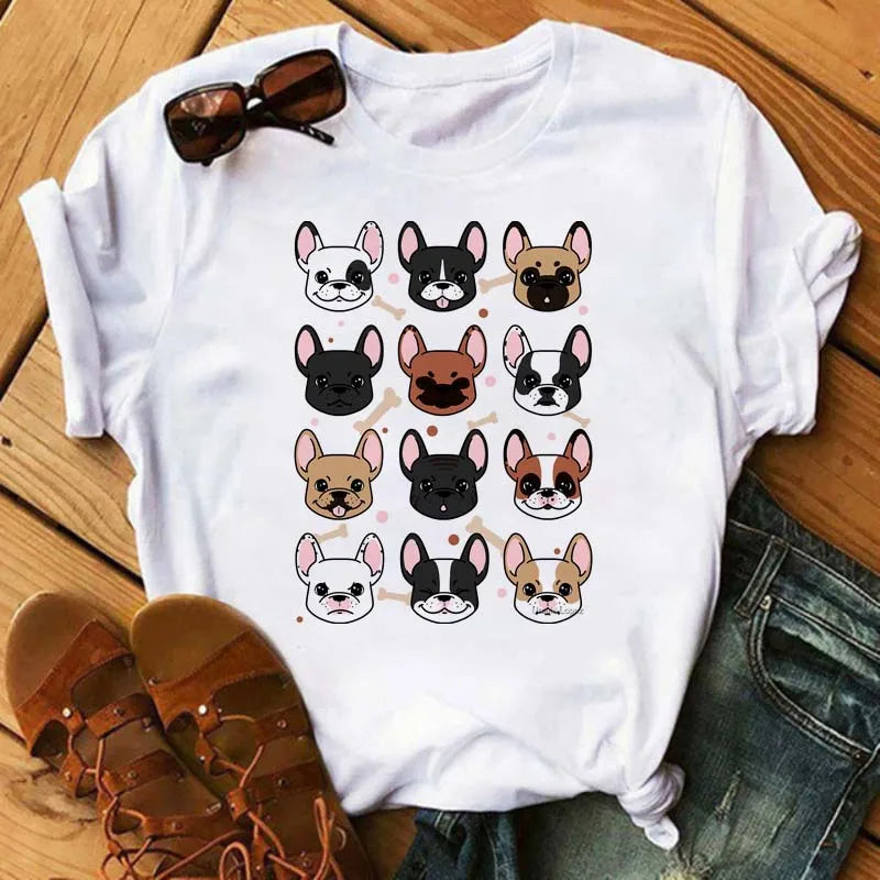 French Bulldog T-Shirt — Harajuku Animal Print Tee for Dog Lovers