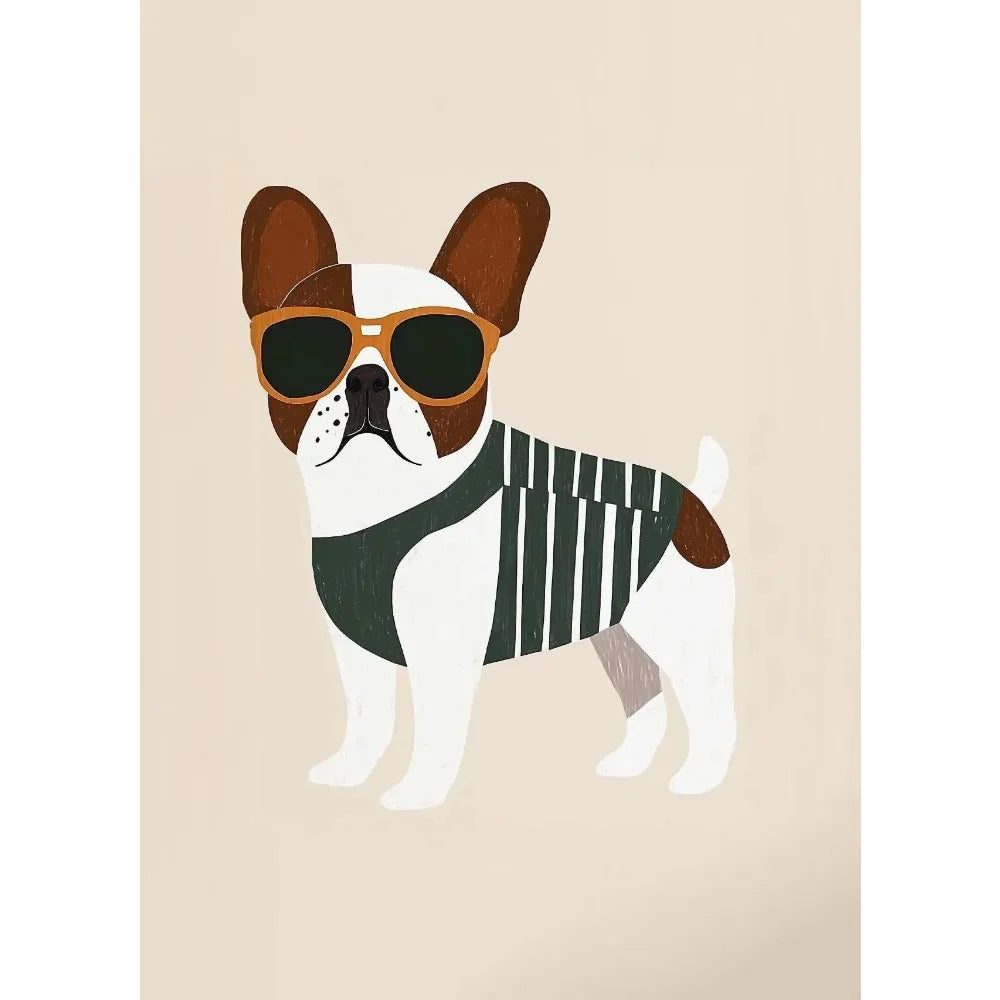 Cartoon Dog Illustrations Canvas Print – Cute Nordic Wall Art for Dog Lovers