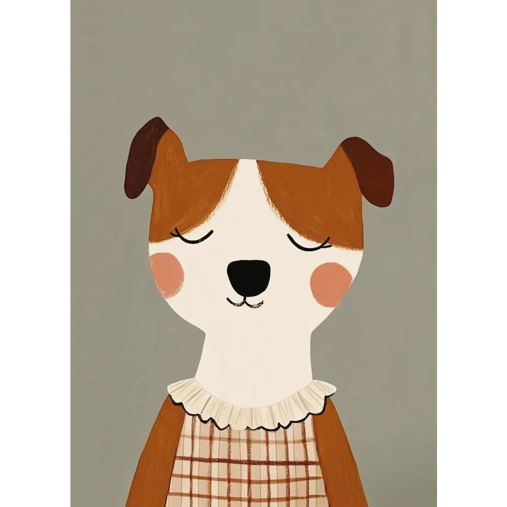 Cartoon Dog Illustrations Canvas Print – Cute Nordic Wall Art for Dog Lovers