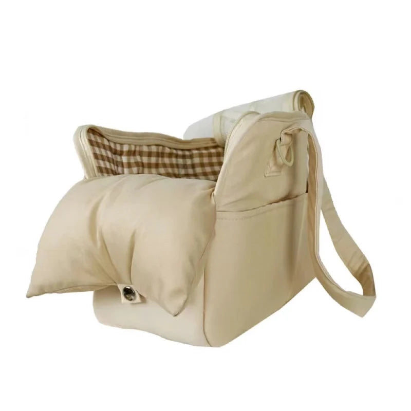 Portable Shoulder Dog Carrier Bag — Cotton Handbag for Small Dogs & Cats