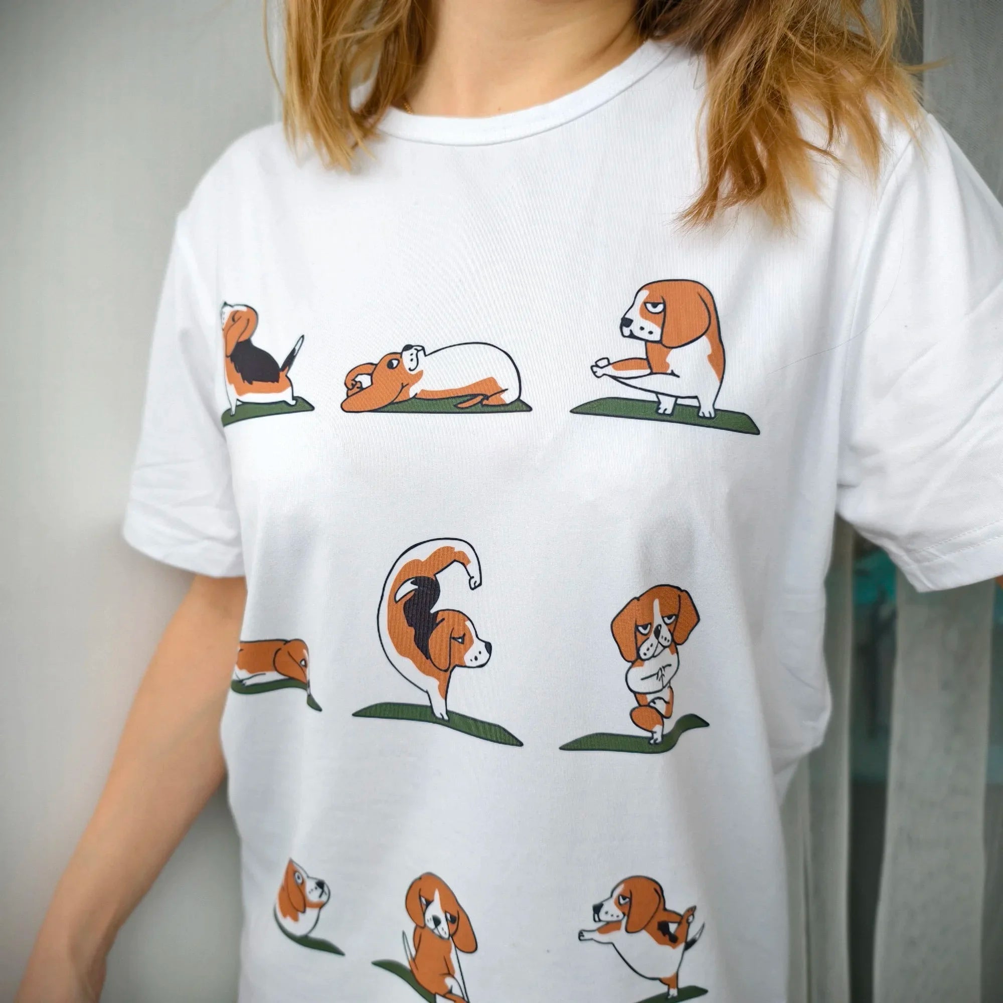 Beagle Dog Yoga T-Shirt — Funny Graphic Tee for Dog Lovers