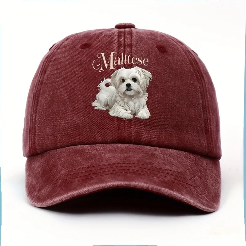 Maltese Dog Baseball Cap – Adjustable Snapback Hat for Dog Lovers