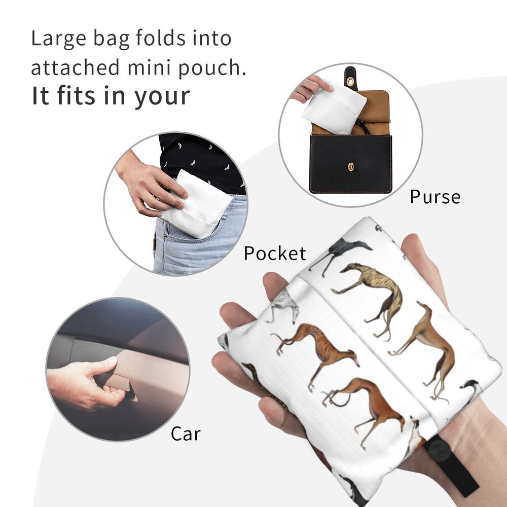 Greyhound Tote Bag — All-Over Print Sighthound Shopping Bag