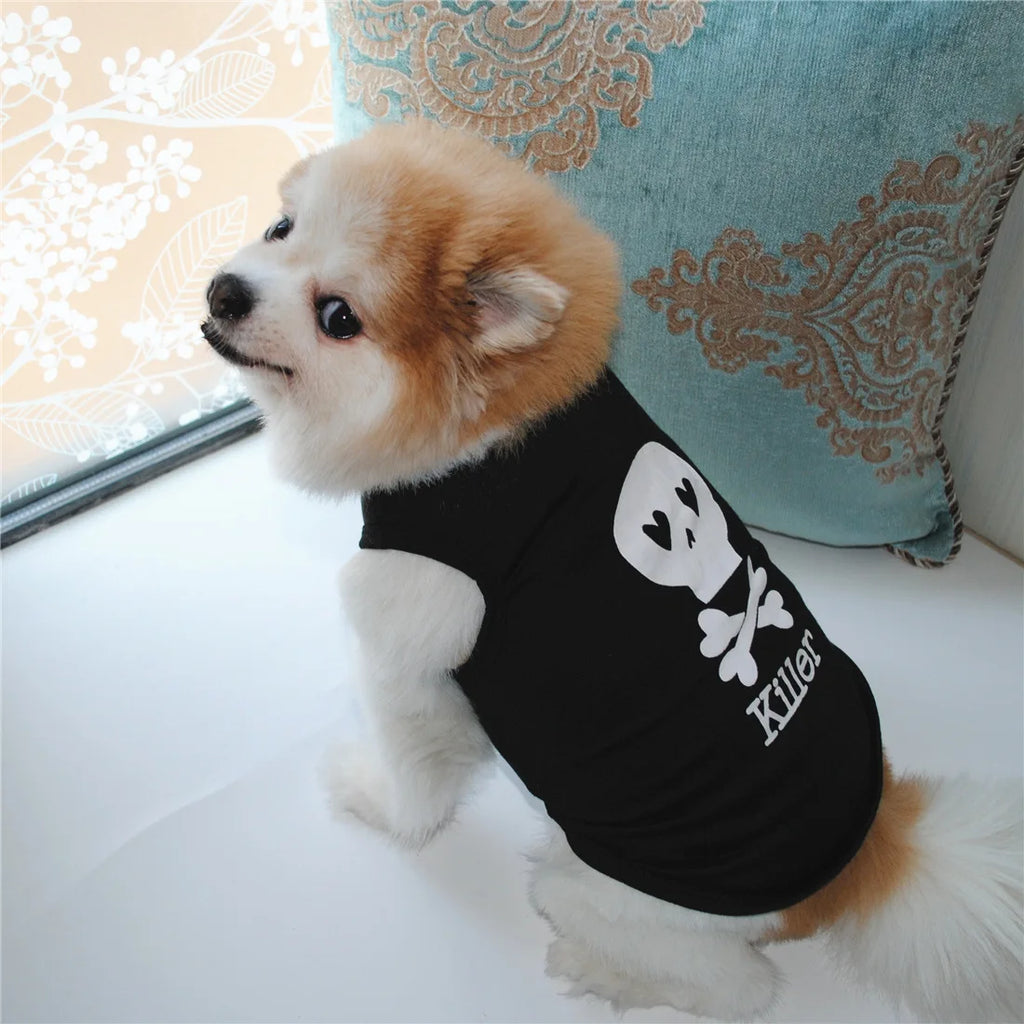 Funny Letter Print Dog Shirts for Small Dogs – Soft Breathable Summer Pet T-Shirts