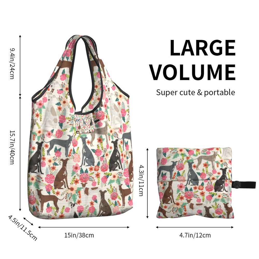 Greyhound Tote Bag — All-Over Print Sighthound Shopping Bag