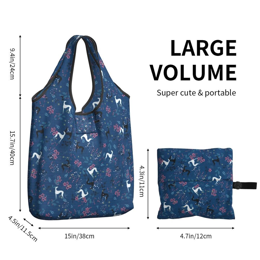 Greyhound Tote Bag — All-Over Print Sighthound Shopping Bag