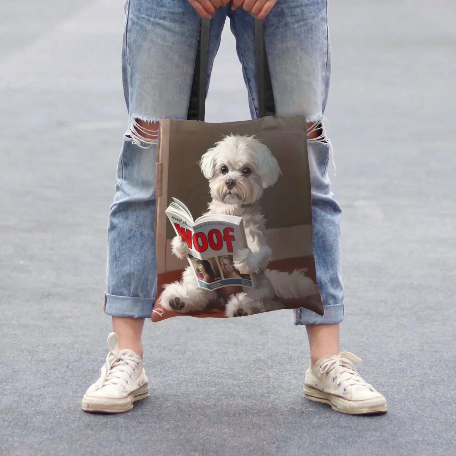 Maltese Dog Tote Bag – Cute & Funny Dog Lover Handbag