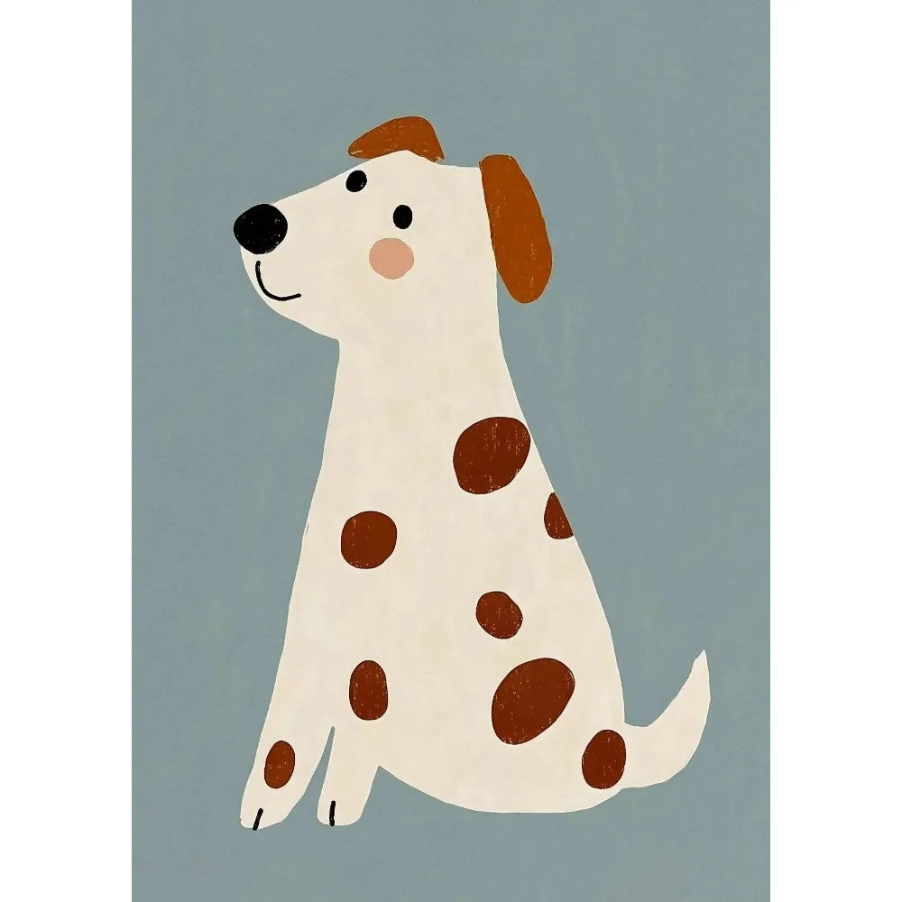 Cartoon Dog Illustrations Canvas Print – Cute Nordic Wall Art for Dog Lovers