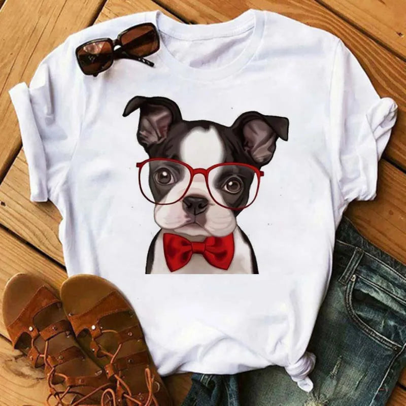 French Bulldog T-Shirt — Harajuku Animal Print Tee for Dog Lovers