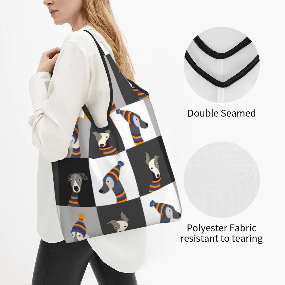 Greyhound Tote Bag — All-Over Print Sighthound Shopping Bag