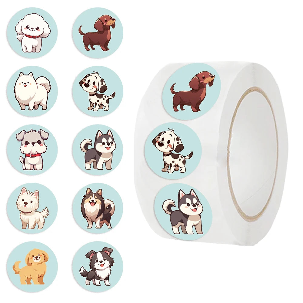 500-Piece Dog Breed Sticker Pack – Cute PVC Stickers for Laptops, Notebooks & More