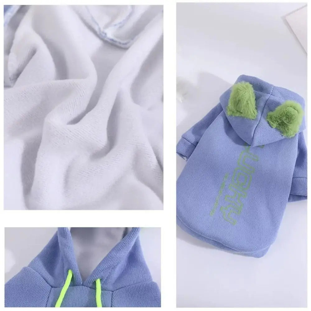 Dog Hoodie Sweatshirt — "COPS" Letter Print with Floppy Ears