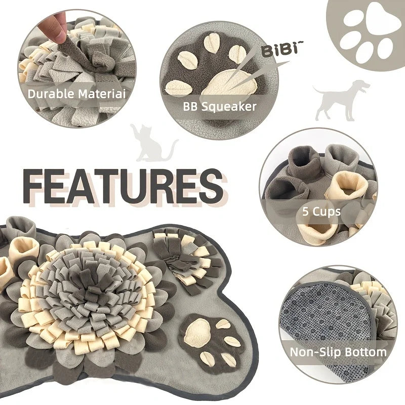 Dog Sniffing Mat — Interactive Slow Feeder & Foraging Training Pad