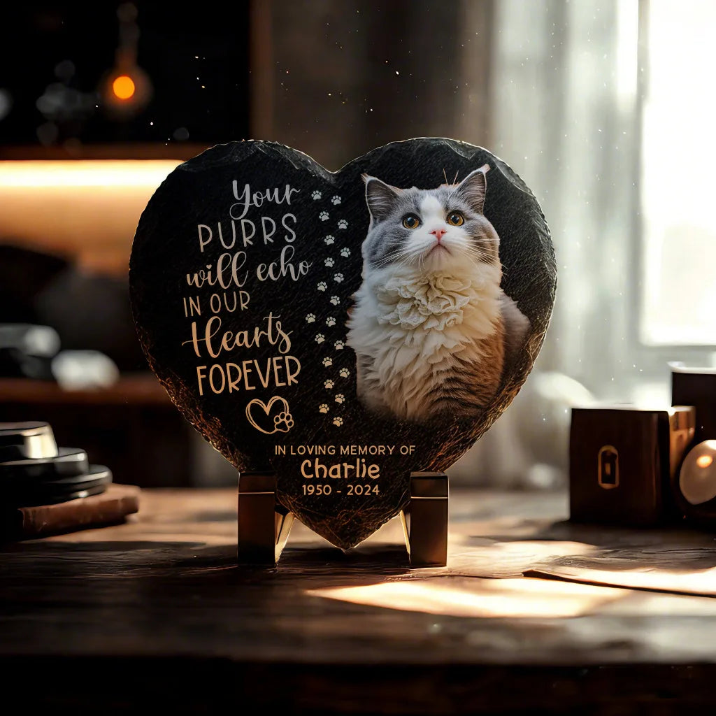 Pet Memorial Heart-Shaped Garden Stone – Personalised Cat & Dog Grave Marker