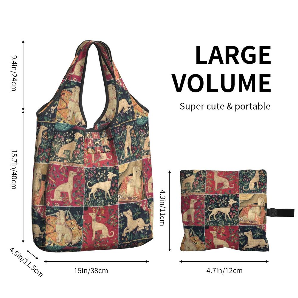 Greyhound Tote Bag — All-Over Print Sighthound Shopping Bag