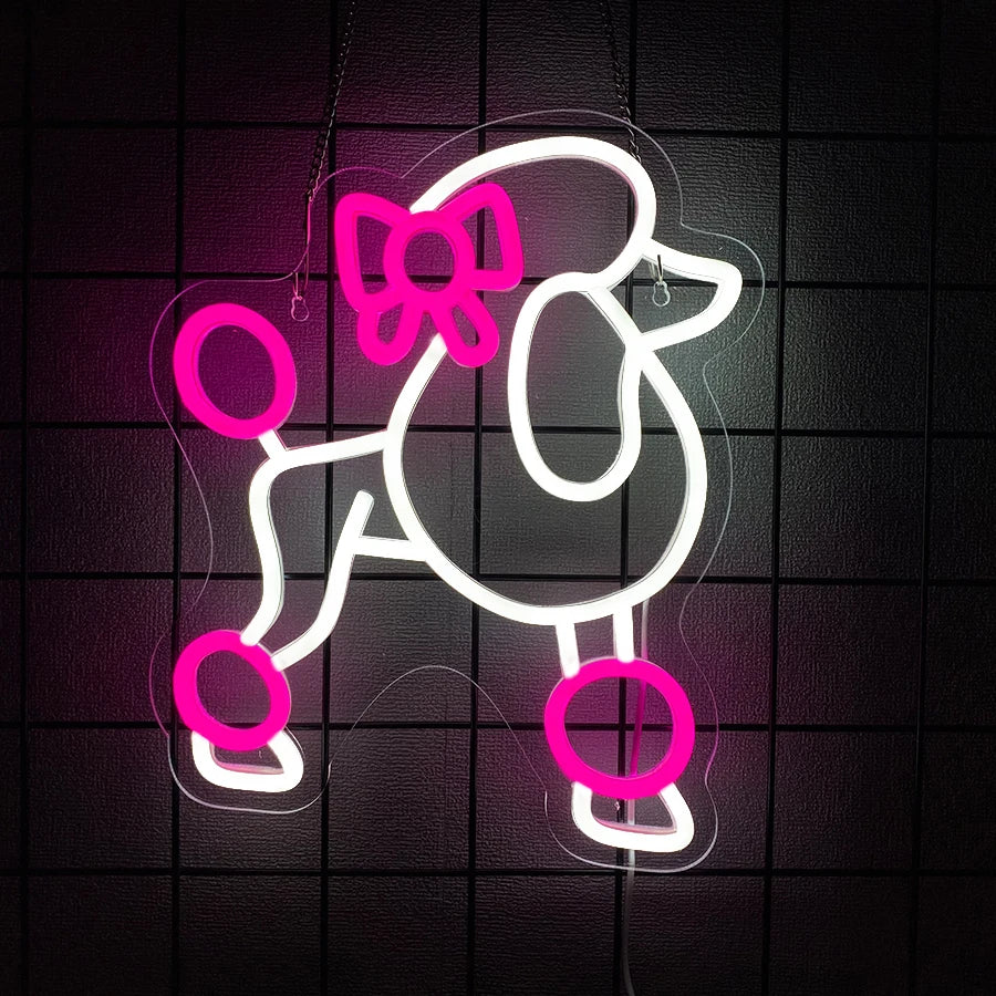 Poodle Dog Neon Sign — LED Wall Light for Bedroom & Home Decor