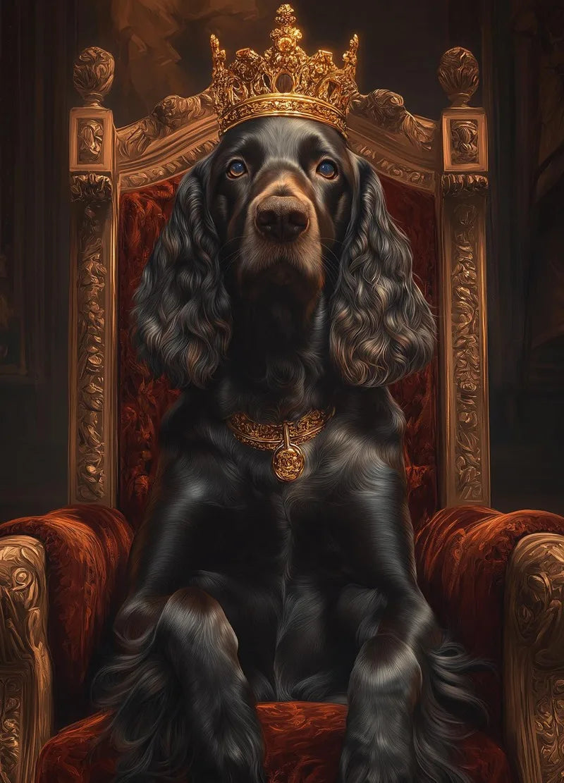 Royal Dog Portrait Canvas Print – Watercolour Wall Art for Dog Lovers
