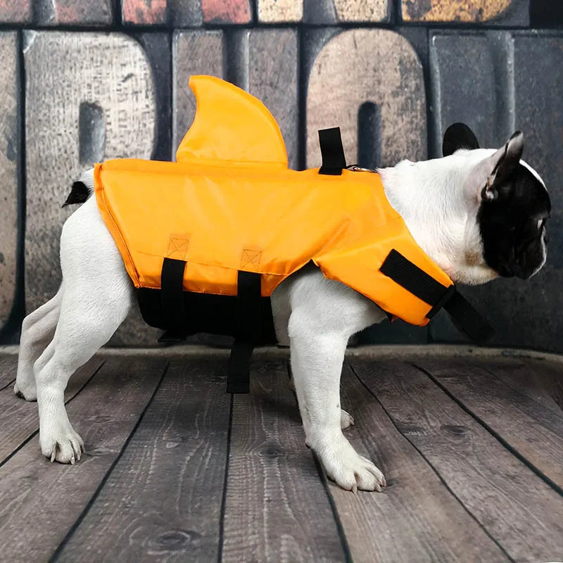 Shark Fin Dog Life Jacket – Adjustable Swimming Safety Vest with Rescue Handle