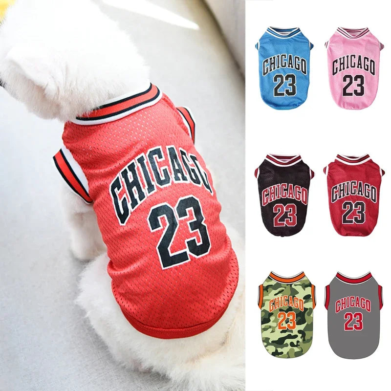 Mesh Breathable Sports Jersey for Dogs & Cats – Basketball Style Pet T-Shirt