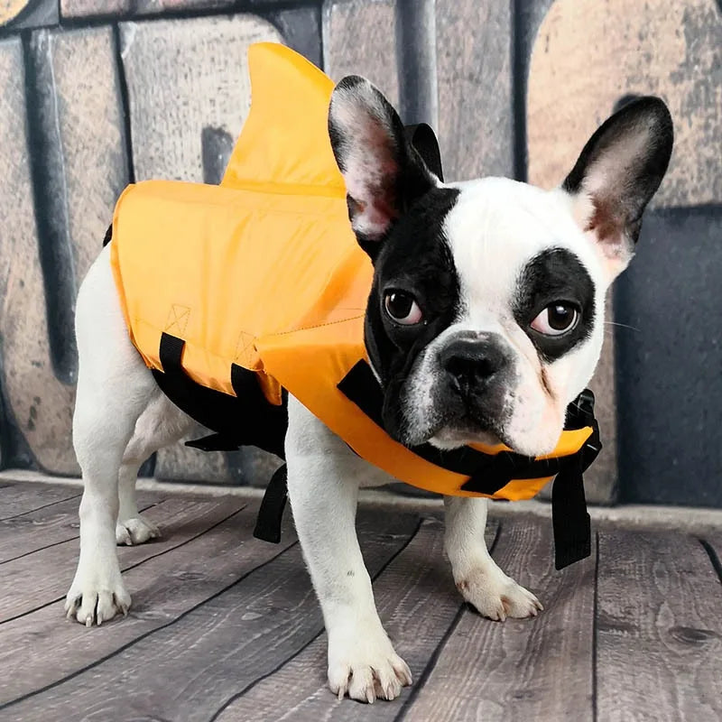Shark Fin Dog Life Jacket – Adjustable Swimming Safety Vest with Rescue Handle