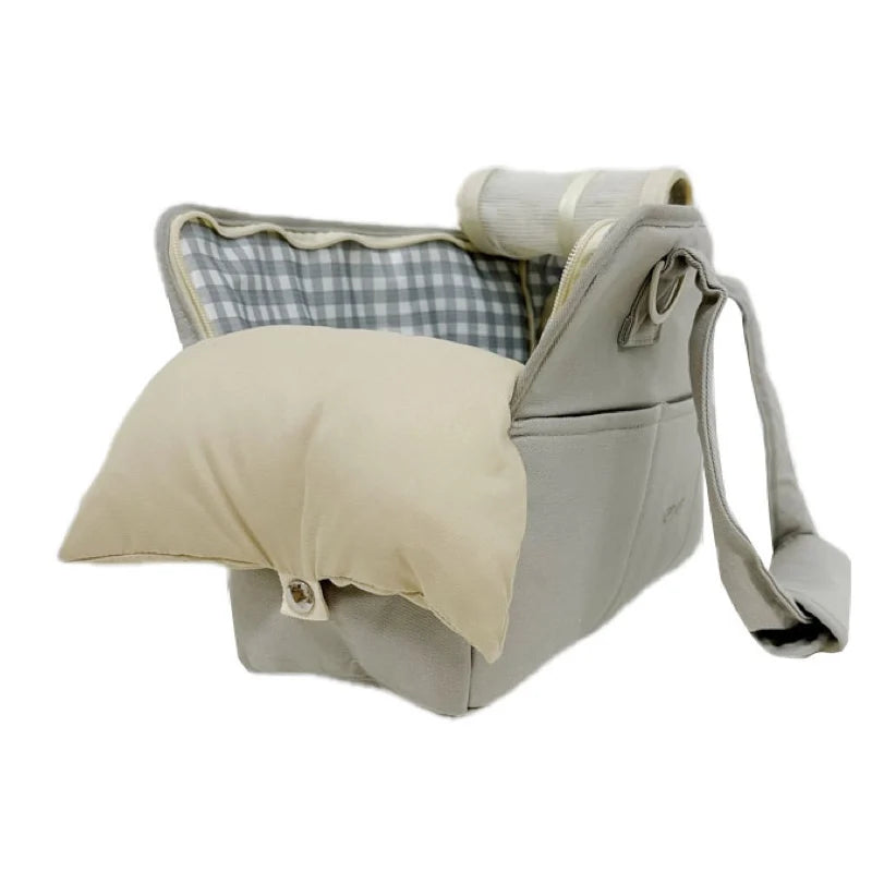 Portable Shoulder Dog Carrier Bag — Cotton Handbag for Small Dogs & Cats