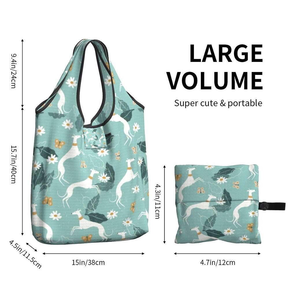 Greyhound Tote Bag — All-Over Print Sighthound Shopping Bag