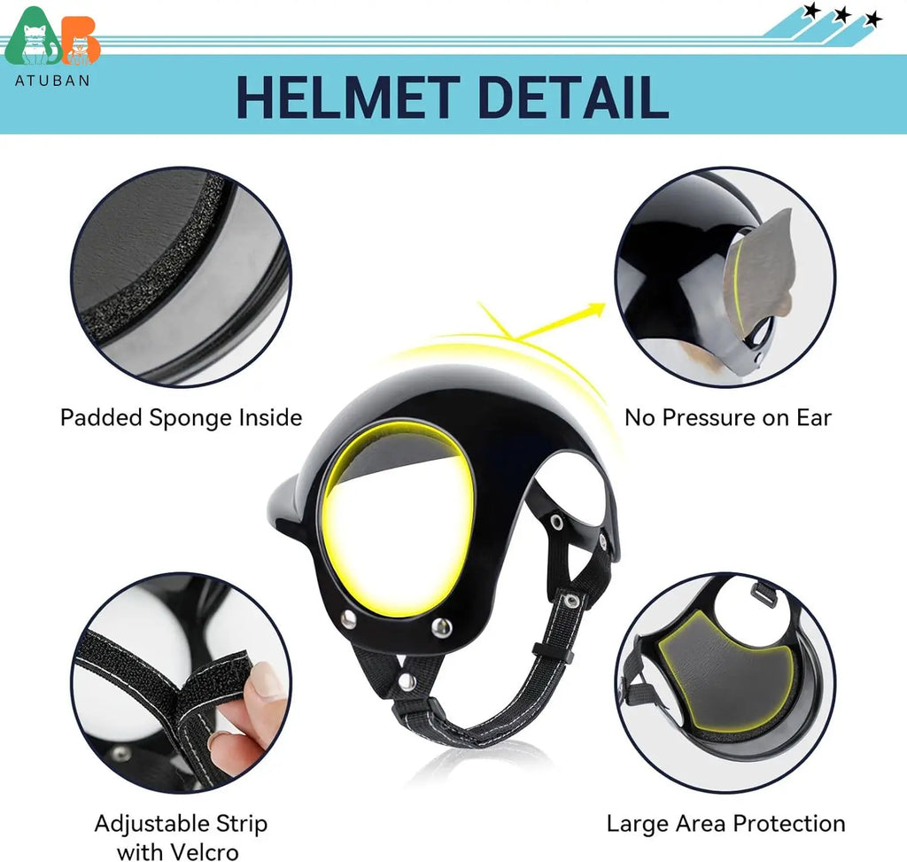 Dog Motorcycle Helmet & Goggles Set – Protective Riding Gear for Small Dogs