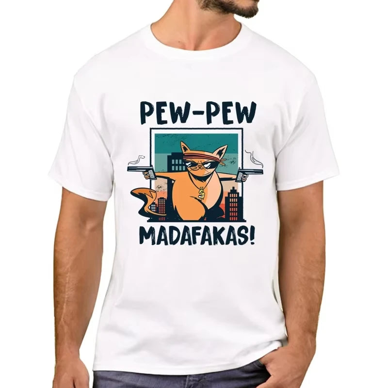Retro Pug "Pew Madafakas" T-Shirt — Funny Dog Graphic Tee