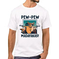 Retro Pug "Pew Madafakas" T-Shirt — Funny Dog Graphic Tee