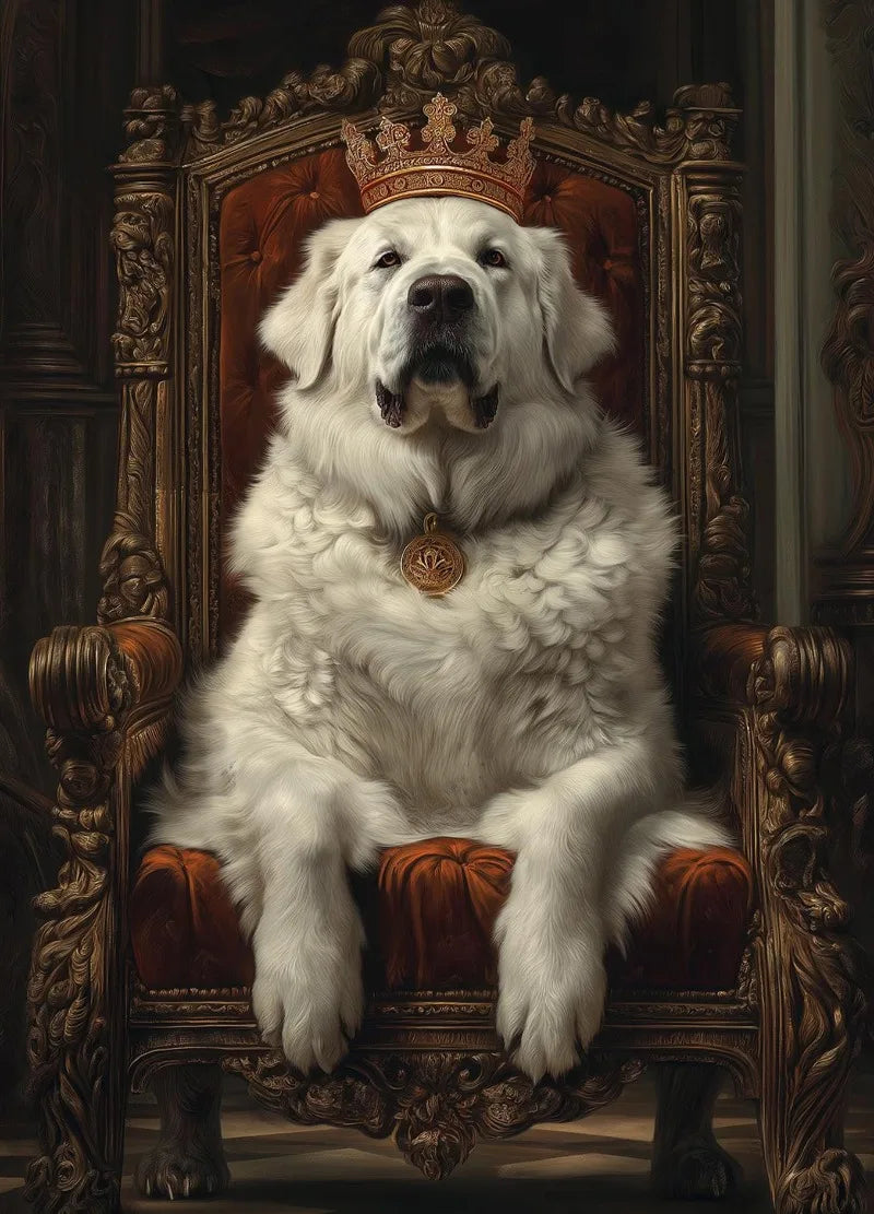 Royal Dog Portrait Canvas Print – Watercolour Wall Art for Dog Lovers