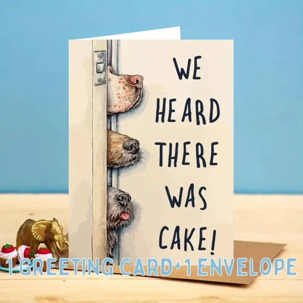Cute Cartoon Dog Birthday Card With Envelope