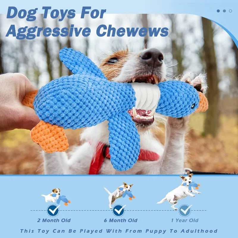 Goose Squeaky Plush Dog Toy – Crinkle & Squeak Chew Toy for Puppies & Small Dogs