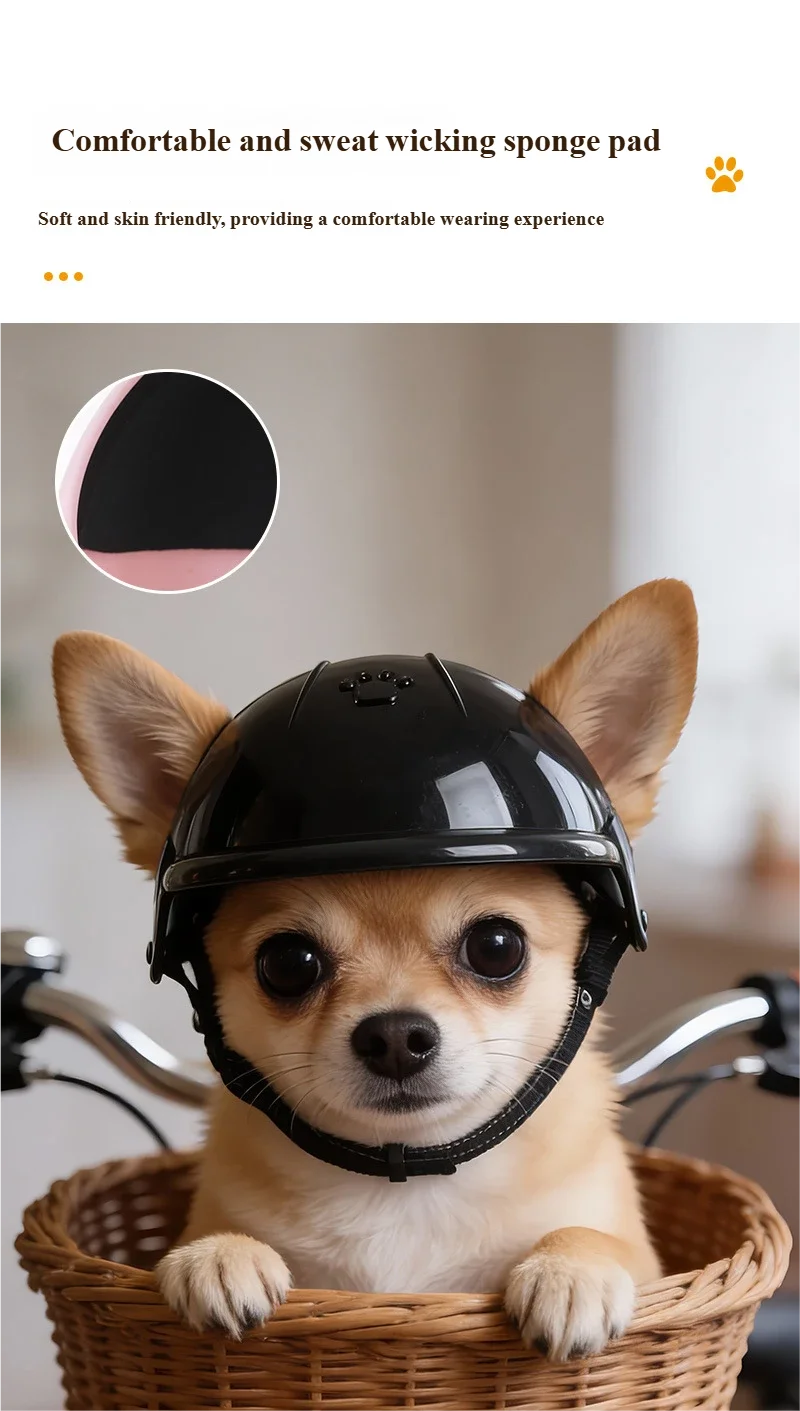 Pet Motorcycle Helmet for Dogs & Cats – Cute Outdoor Headwear Accessory